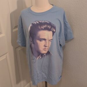 Young Elvis Presley 2015 Blue Graphic  T-Shirt XL